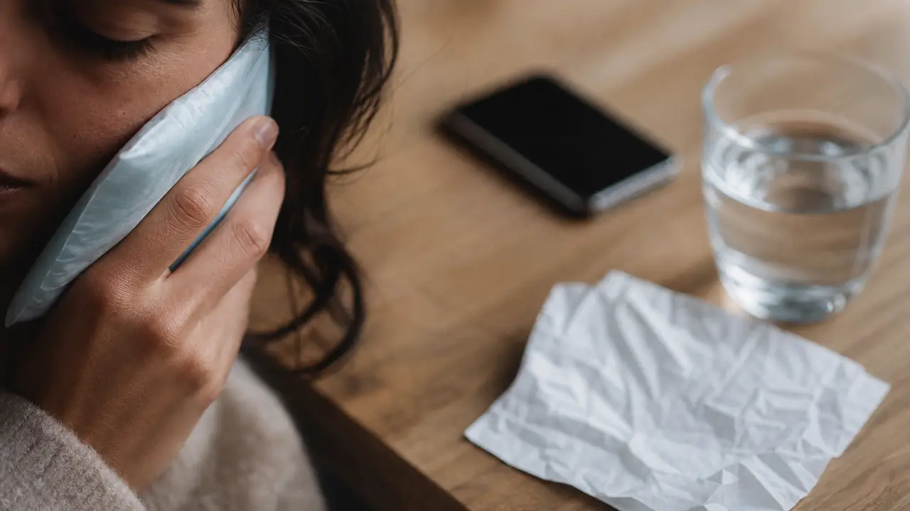 Mal de tête côté gauche signification : compresse froide sur le visage
