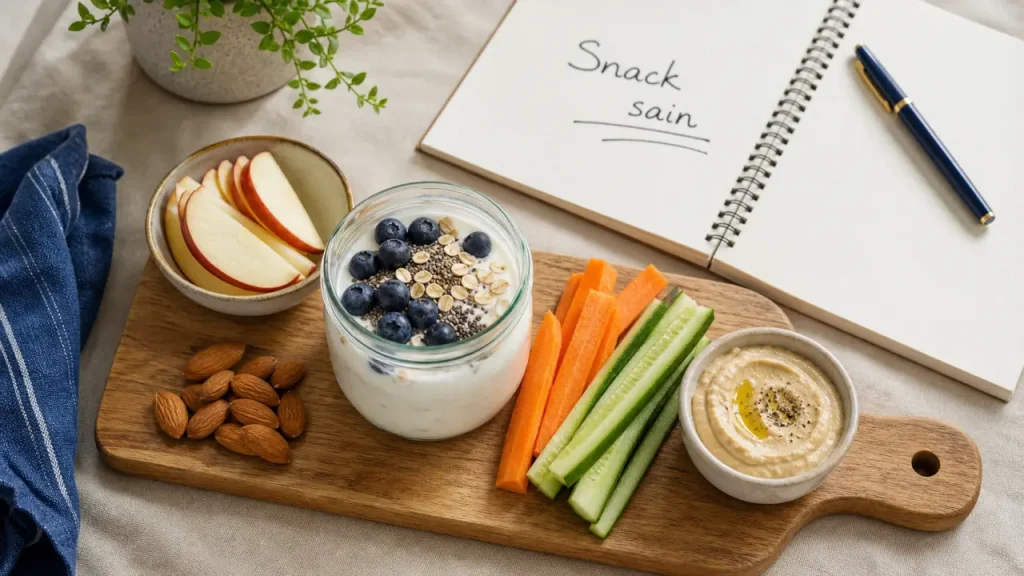 Snack sains : yaourt grec, chia et houmous pour calmer les fringales