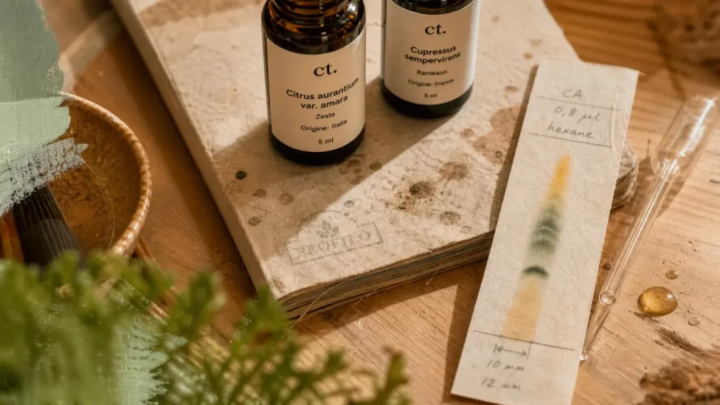 Huiles essentielles chémotypées : lire le chémotype pour éviter les erreurs d’usage