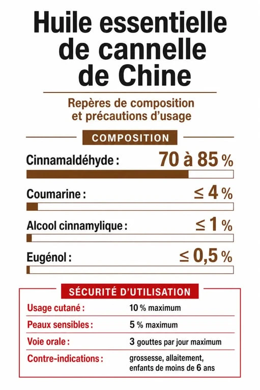 Huiles essentielles cannelle de Chine : composition, dilution et précautions d’emploi