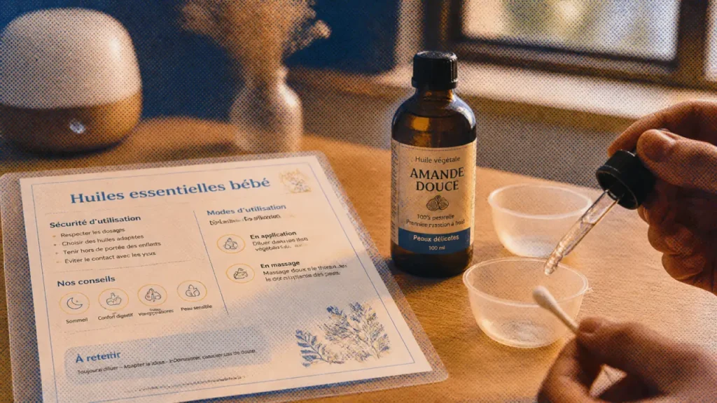 Huiles essentielles et bébé : règles de sécurité, dosages et usages autorisés