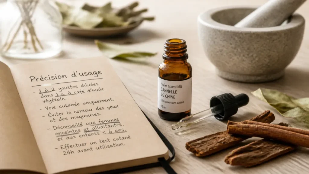 Huile essentielle de cannelle de Chine : 70 à 85 % de cinnamaldéhyde, l’huile puissante à manier avec prudence