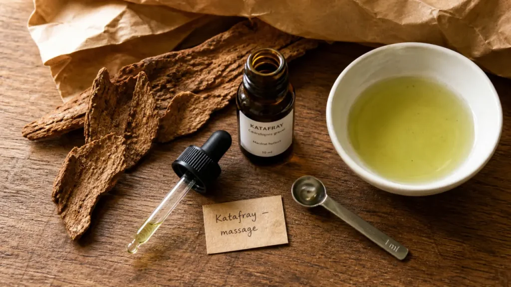 Katafray : l’huile essentielle pour la fatigue, les douleurs et les massages dilués