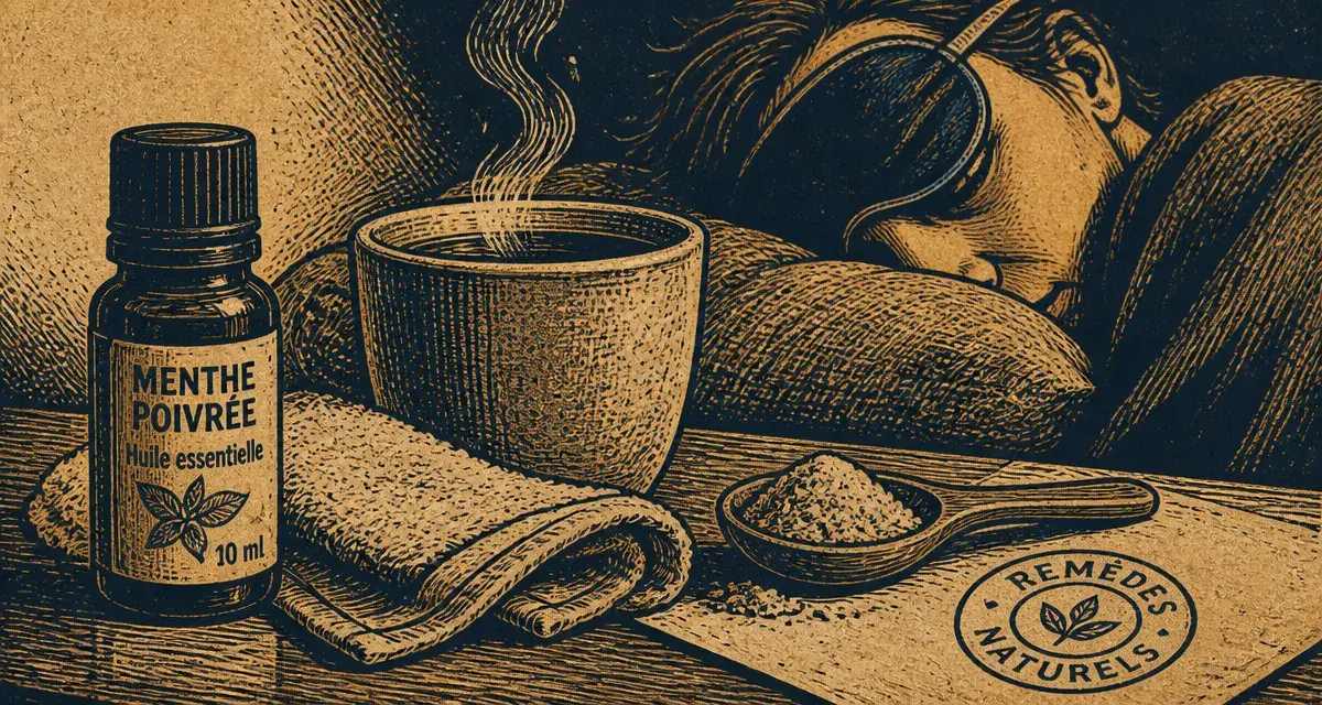 Remèdes naturels maux de tête : menthe poivrée, gingembre et compresse froide