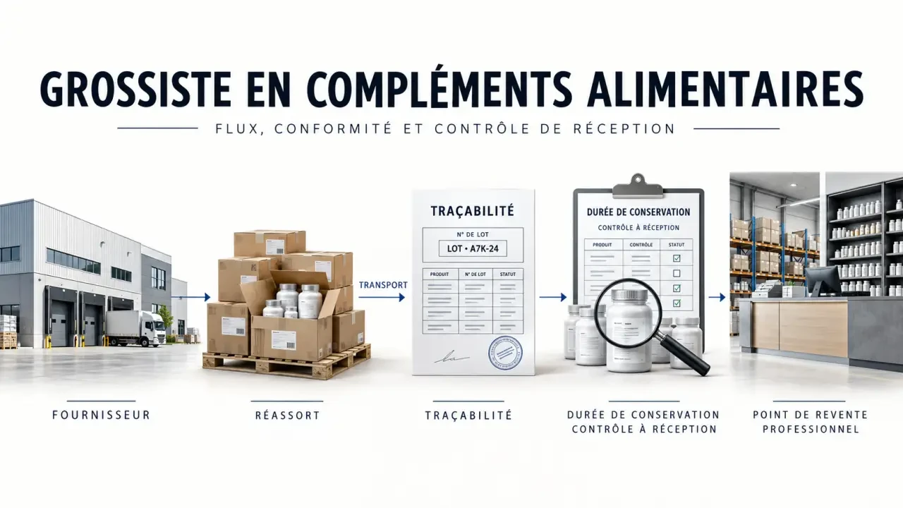 Grossiste compléments alimentaires : circuit d’approvisionnement, traçabilité et contrôle des produits