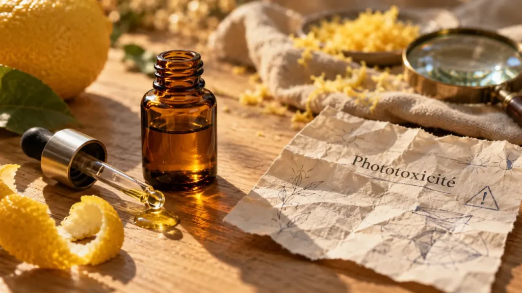 Huile essentielle de citron : des bienfaits à nuancer, un risque au soleil à connaître