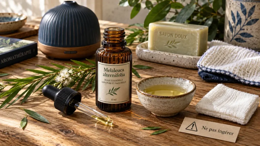 Huile essentielle de tea tree : quand l’utiliser et pourquoi éviter l’application pure